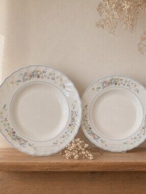 Vintage Arcopal France “Blue Rim Floral” Soup Plate — Made in France